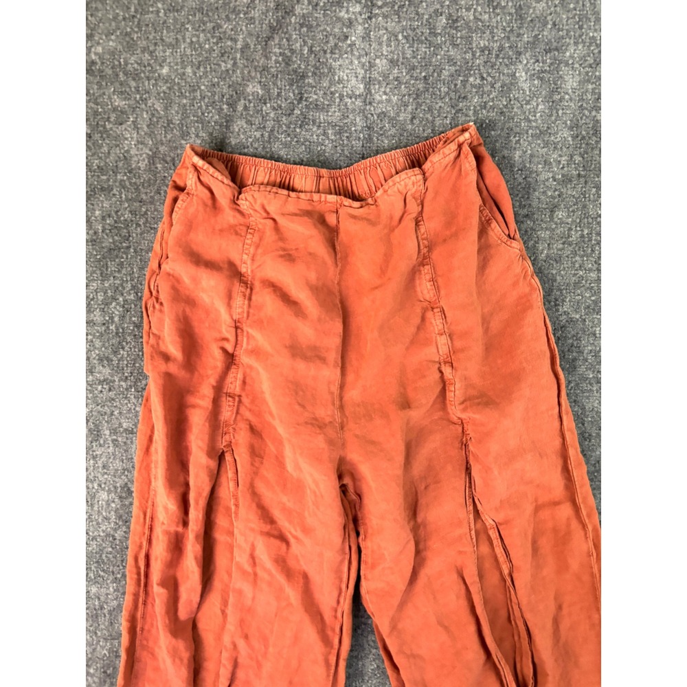 YFB Women's Rust Wide Leg Cropped Pants Elastic Waist Boho Medium - Picture 10 of 16